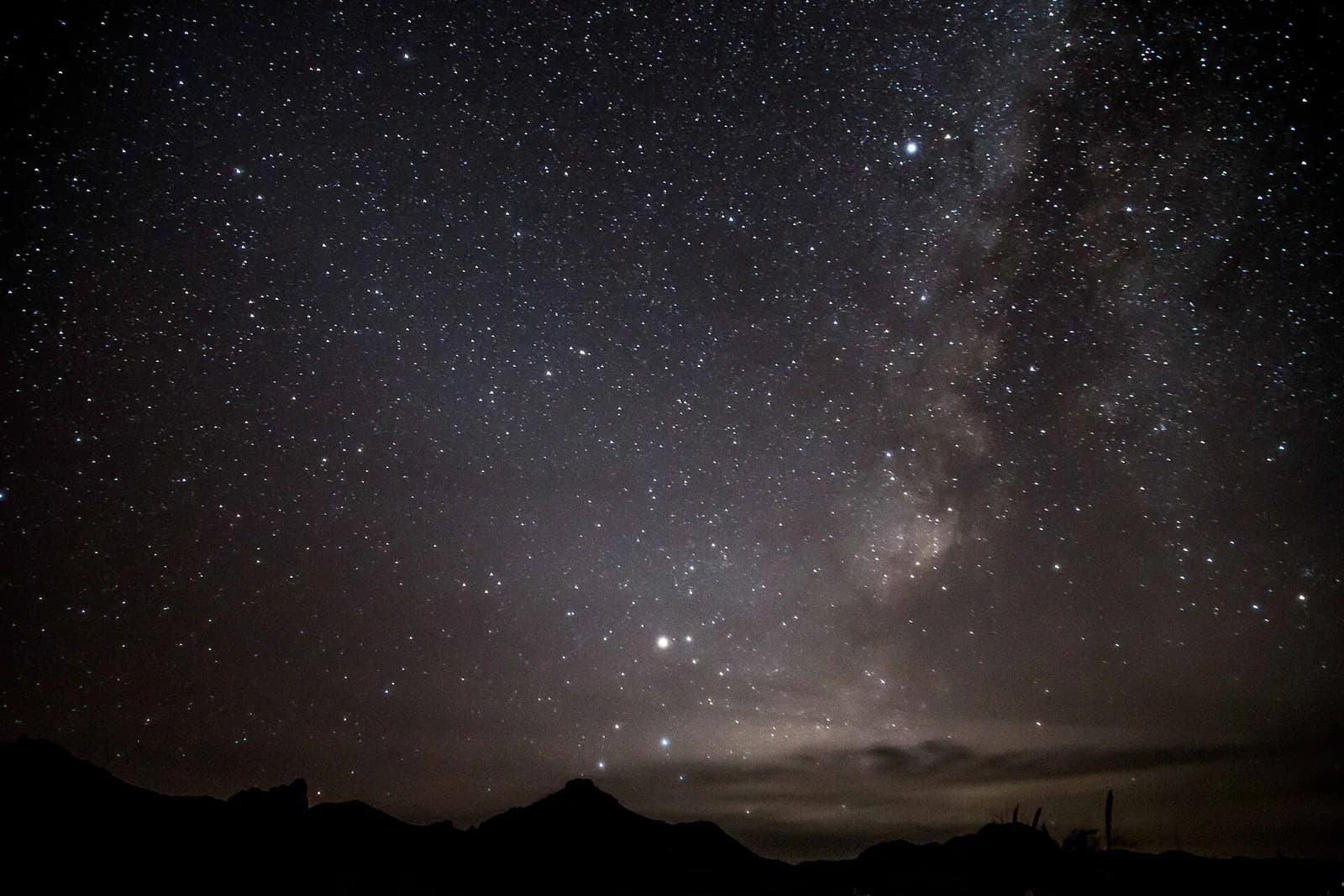 Milky Way arcing above the Chisos Mountains in Big Bend National Park