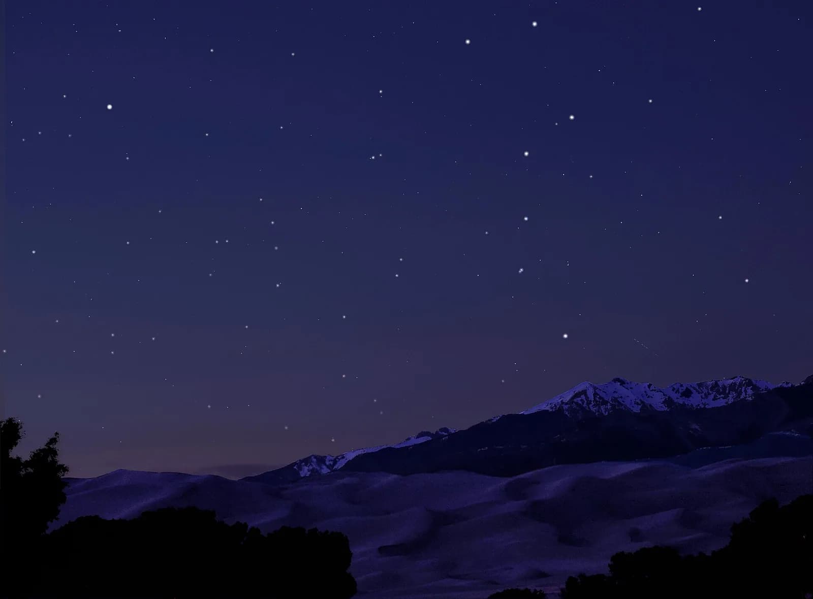 Big Dipper and stars above the dunes at Great Sand Dunes National Park