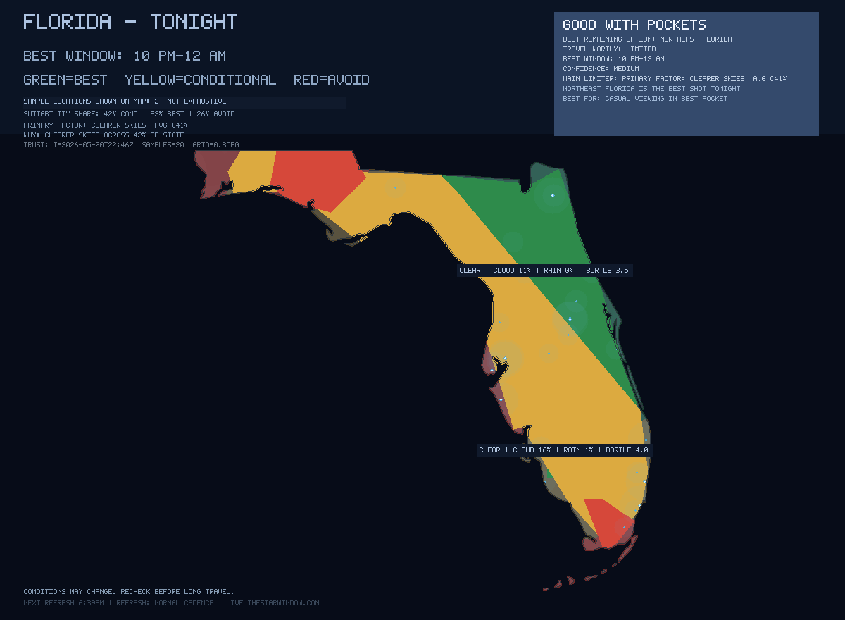Florida stargazing map