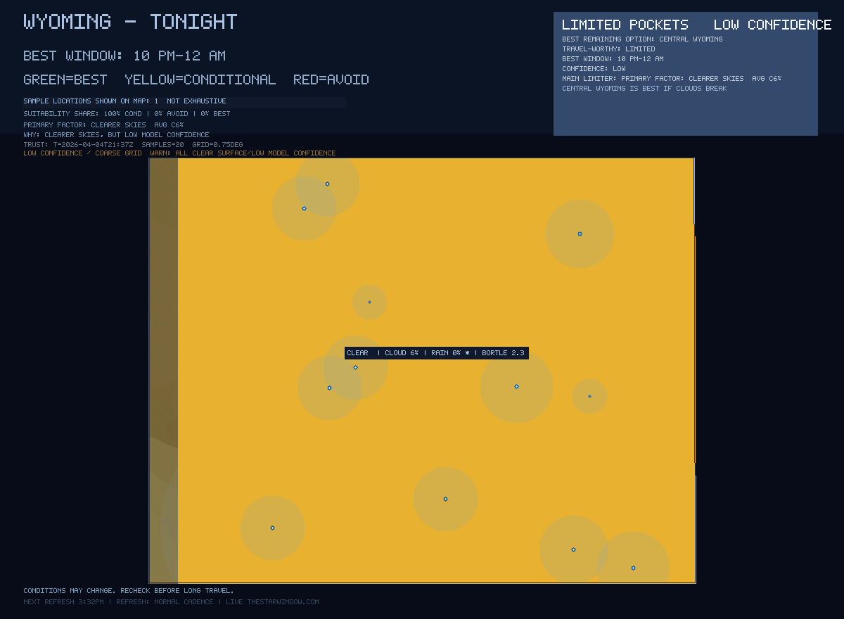 Wyoming stargazing map